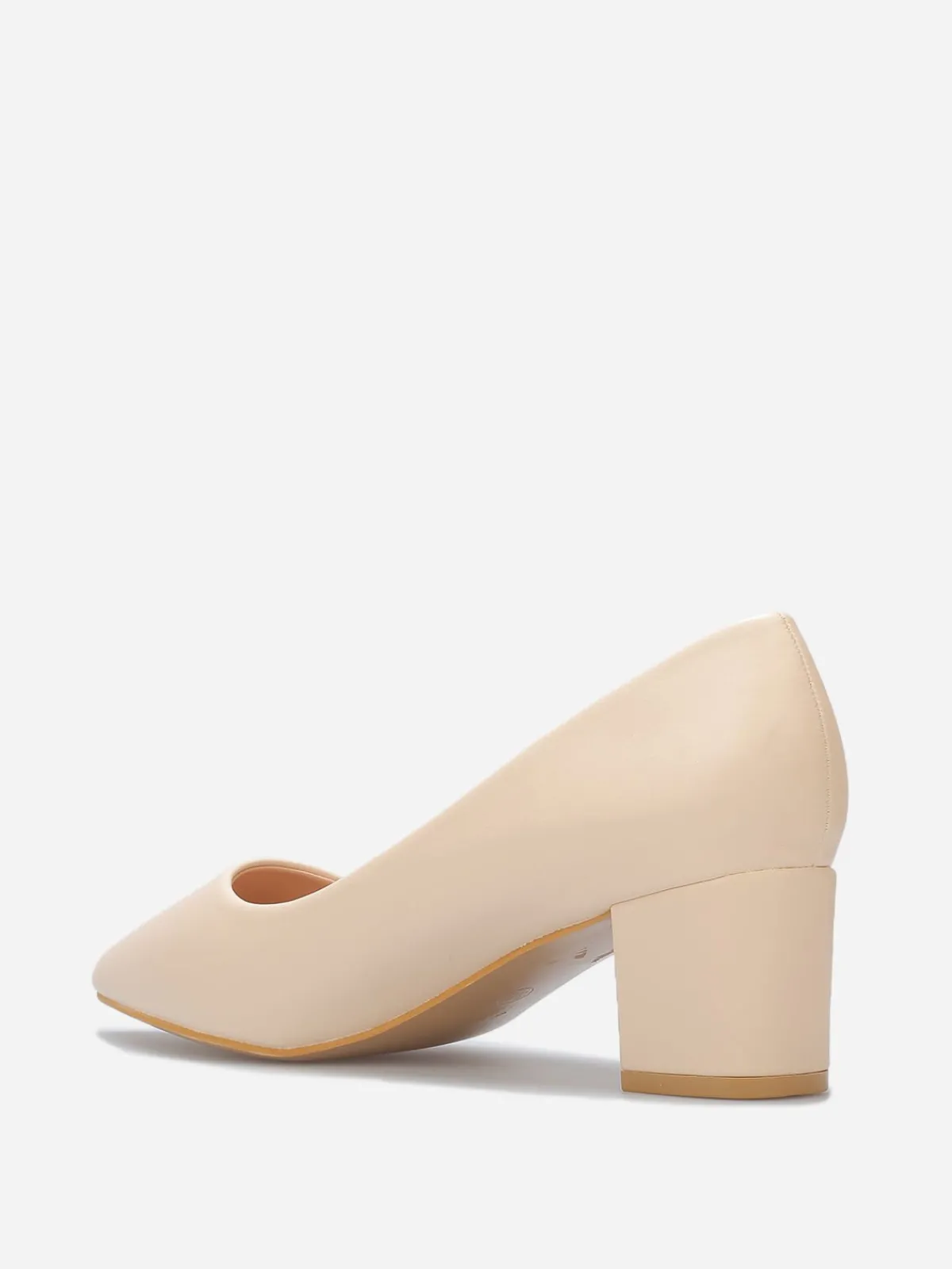 Clearance La Modeuse Escarpins à talon carré Beige