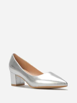 Outlet La Modeuse Escarpins à talon carré Argenté