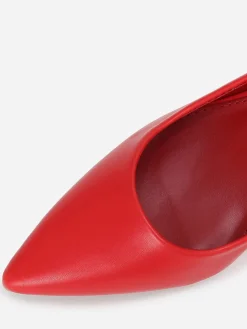 Hot La Modeuse Escarpins  à talon large et carré Rouge
