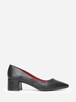 Sale La Modeuse Escarpins à talon large et carré Noir