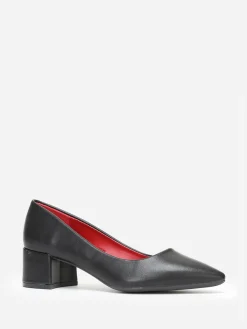 Sale La Modeuse Escarpins  à talon large et carré Noir