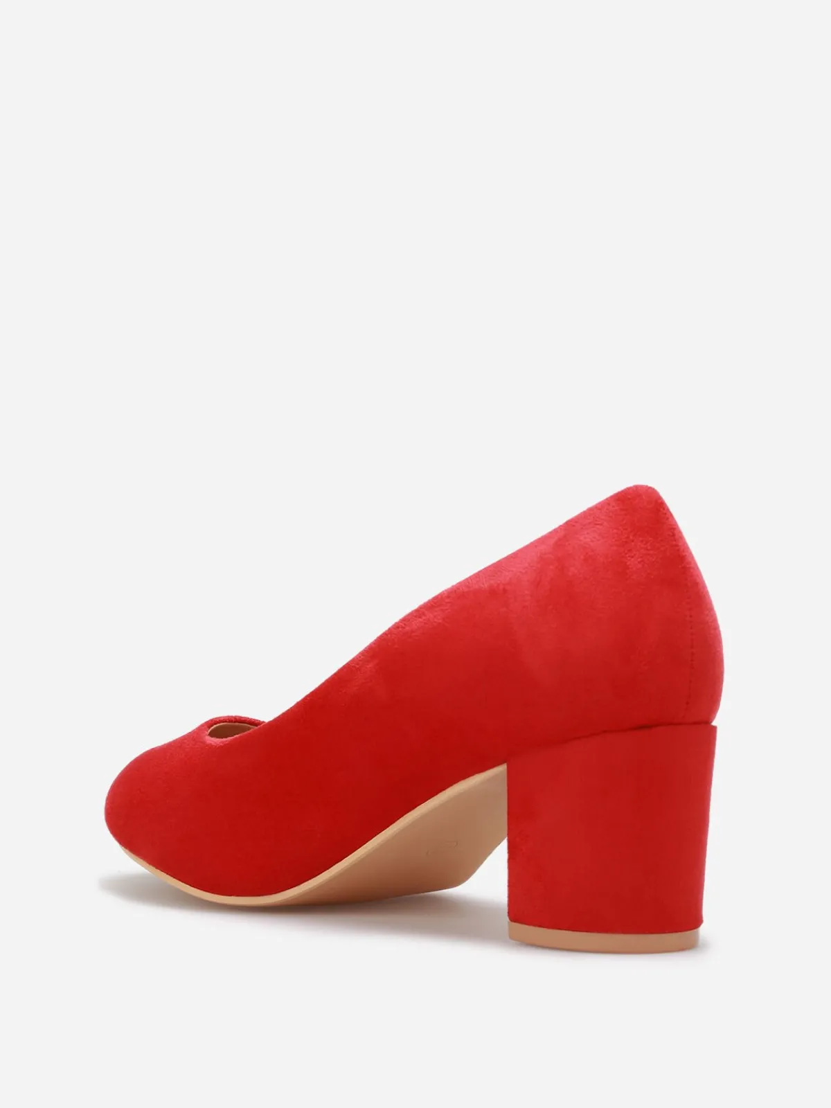 Clearance La Modeuse Escarpins arrondis en suédine grandes tailles Rouge
