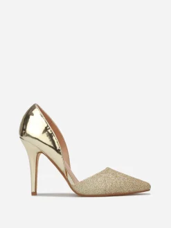 Outlet La Modeuse Escarpins asymétriques à paillettes Doré