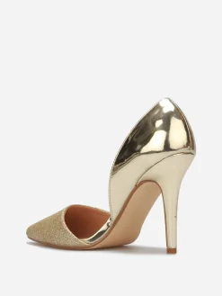 Outlet La Modeuse Escarpins asymétriques à paillettes Doré