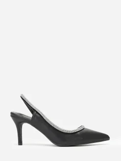 Discount La Modeuse Escarpins asymétriques à strass Noir