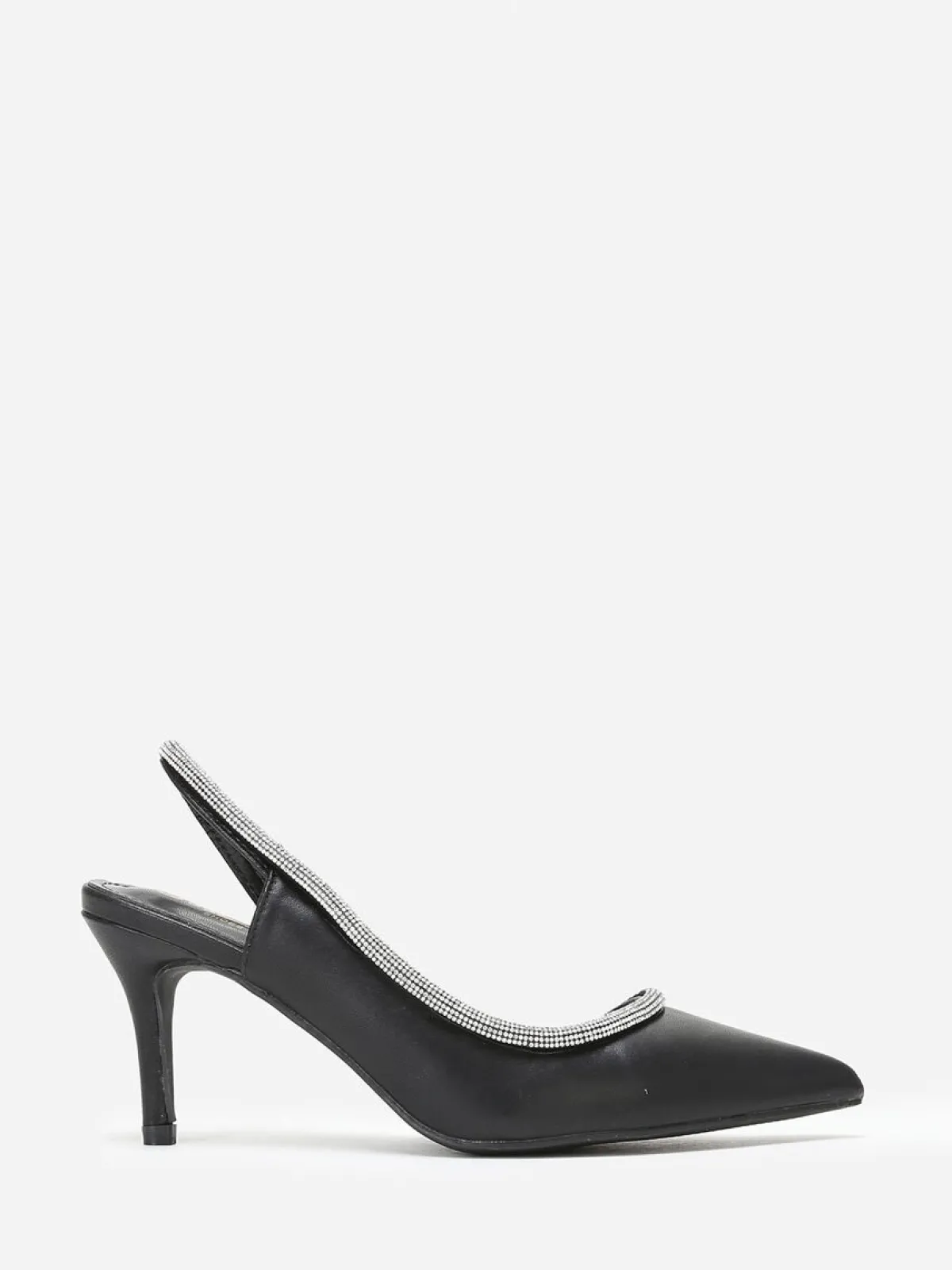 Discount La Modeuse Escarpins asymétriques à strass Noir