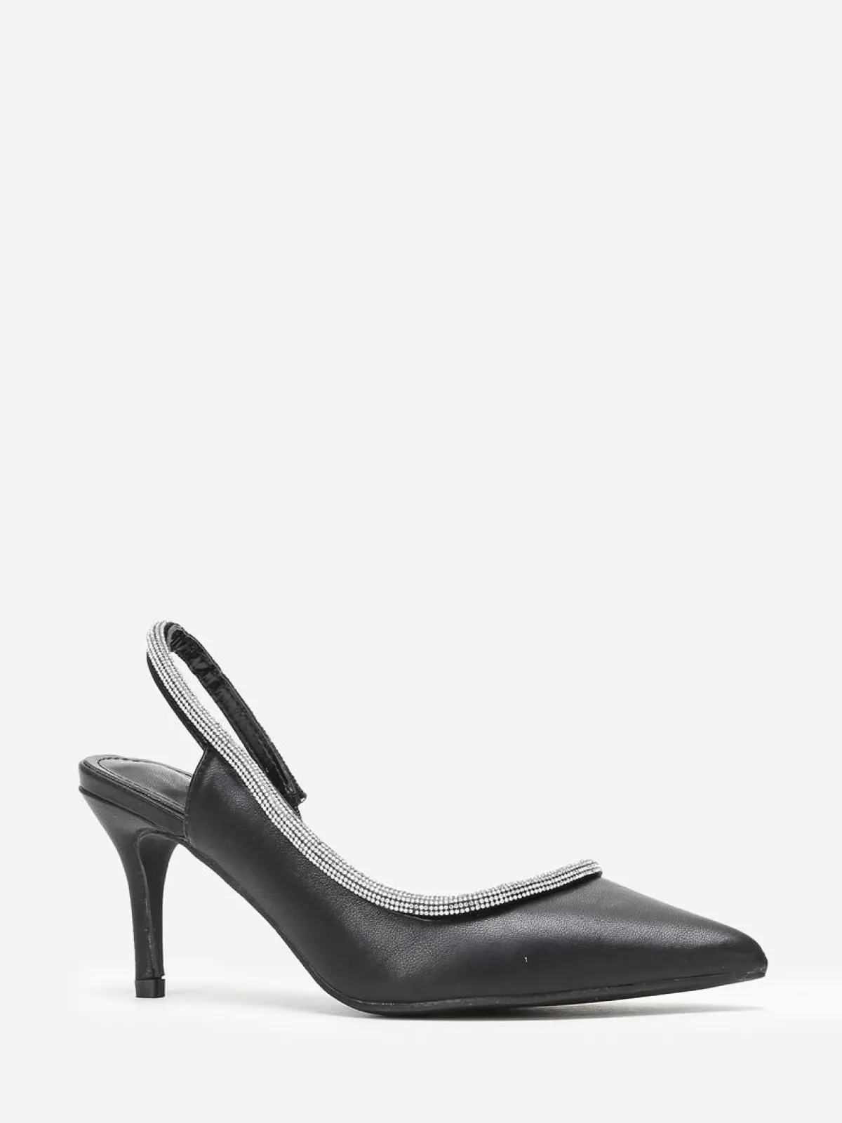 Discount La Modeuse Escarpins asymétriques à strass Noir