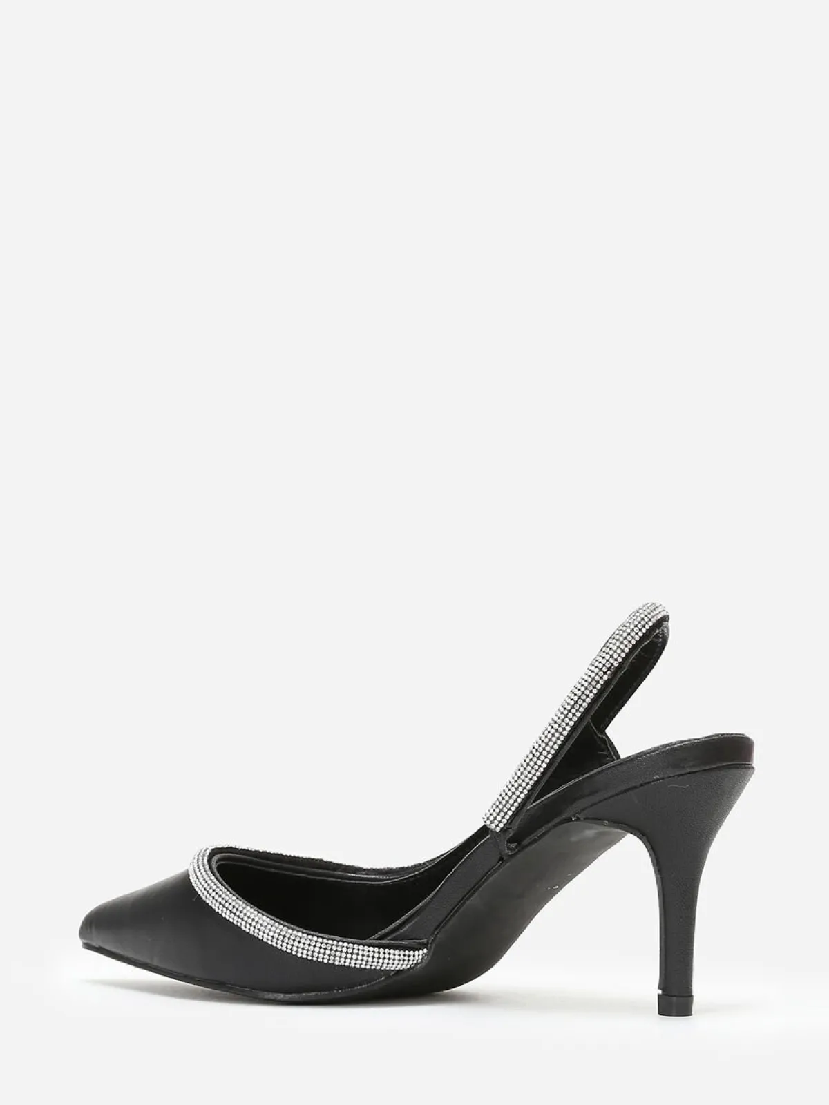 Discount La Modeuse Escarpins asymétriques à strass Noir