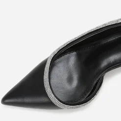 Discount La Modeuse Escarpins asymétriques à strass Noir