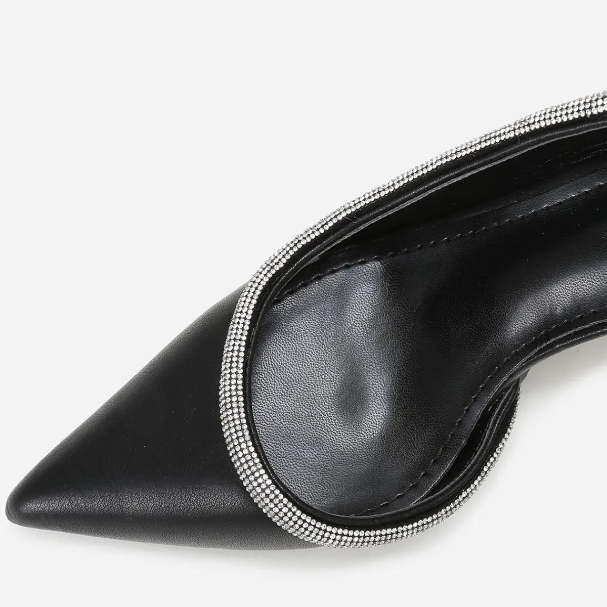 Discount La Modeuse Escarpins asymétriques à strass Noir