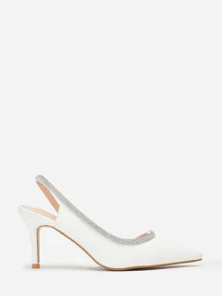 La Modeuse Escarpins asymétriques à strass Blanc