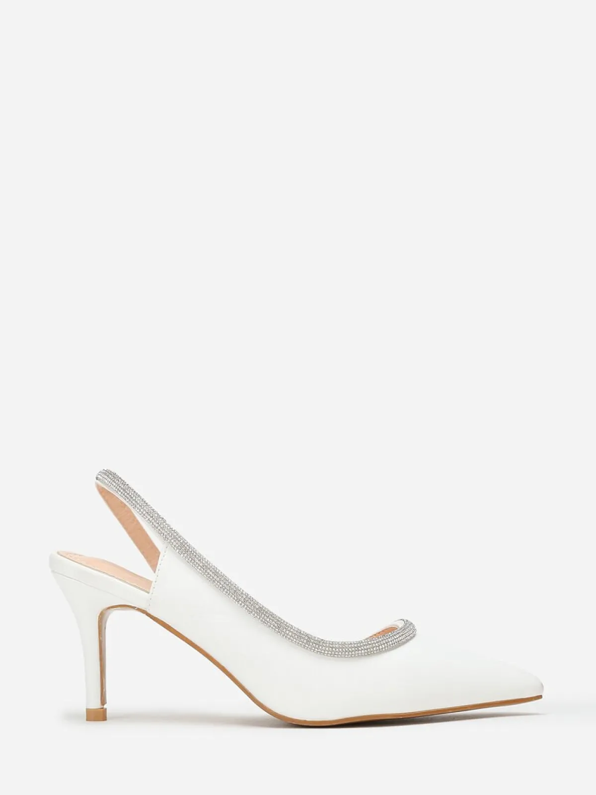 La Modeuse Escarpins asymétriques à strass Blanc