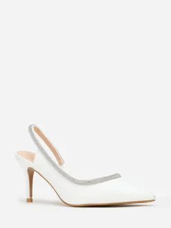 La Modeuse Escarpins asymétriques à strass Blanc