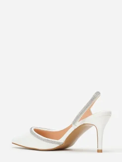 La Modeuse Escarpins asymétriques à strass Blanc
