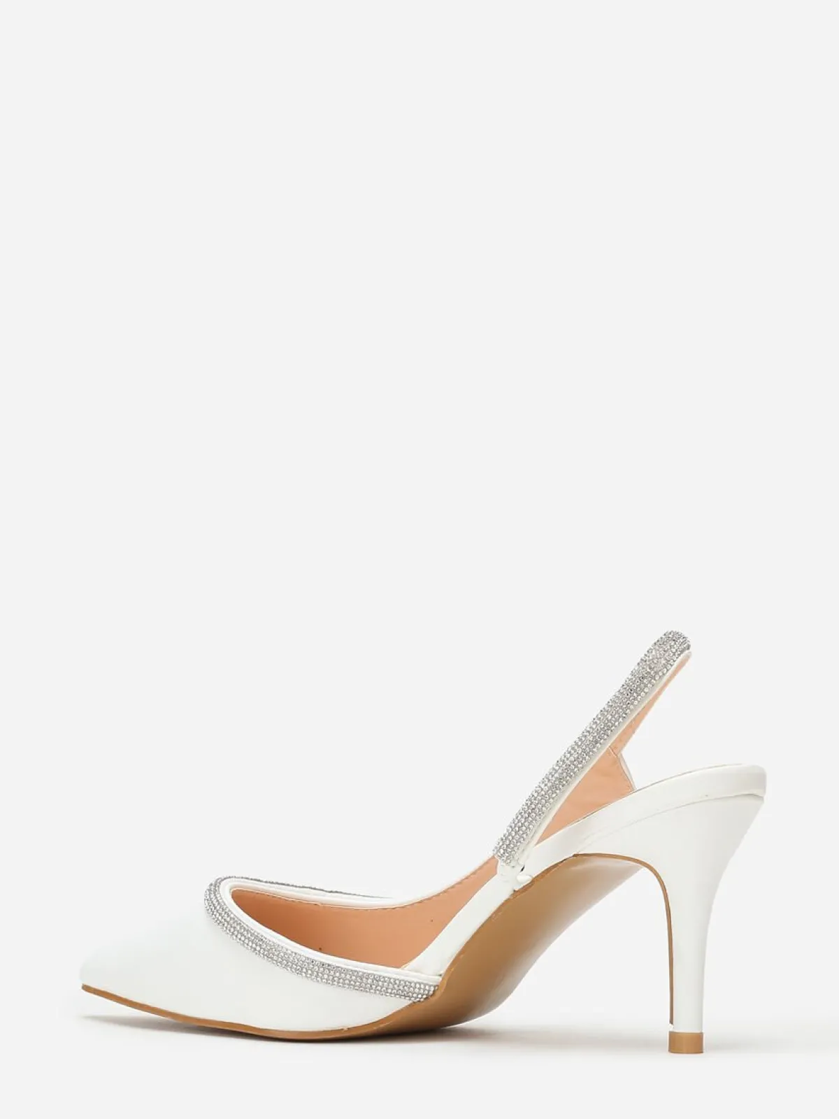 La Modeuse Escarpins asymétriques à strass Blanc