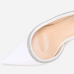 La Modeuse Escarpins asymétriques à strass Blanc