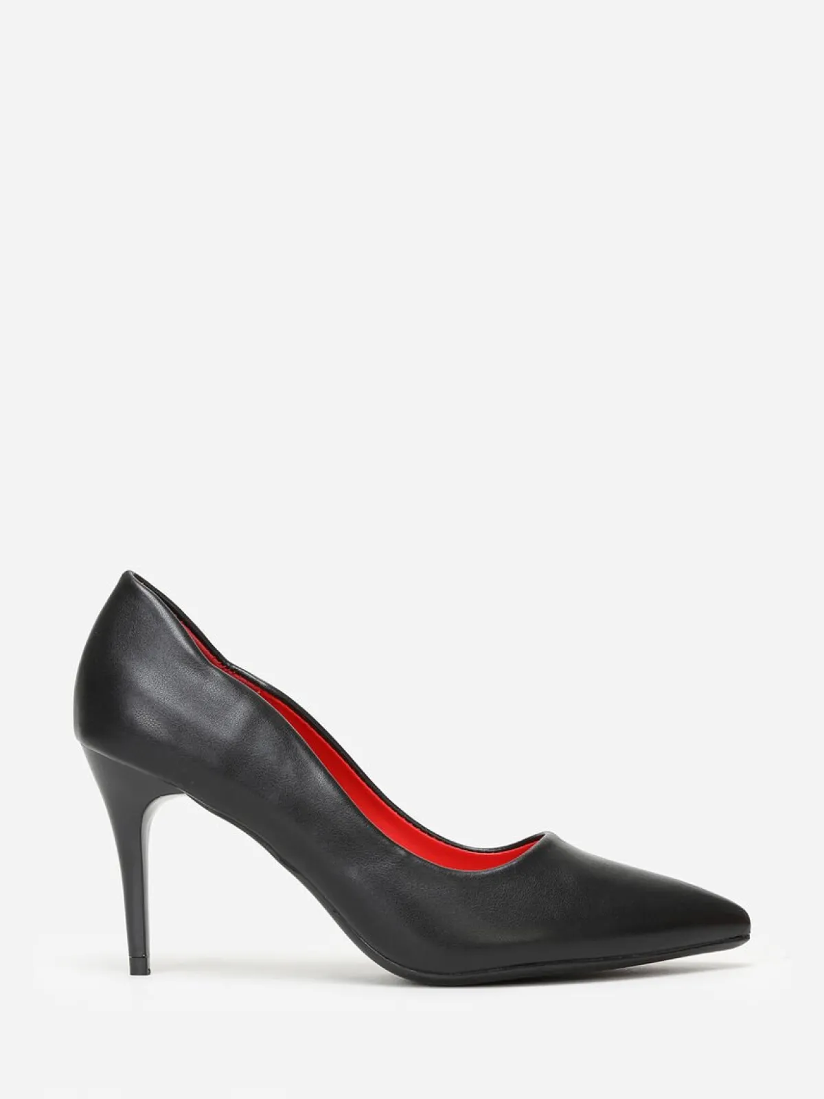 Discount La Modeuse Escarpins asymétriques à talon verni Noir
