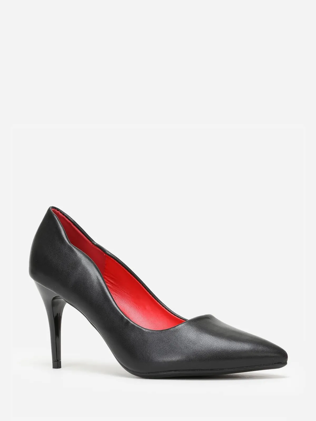 Discount La Modeuse Escarpins asymétriques à talon verni Noir