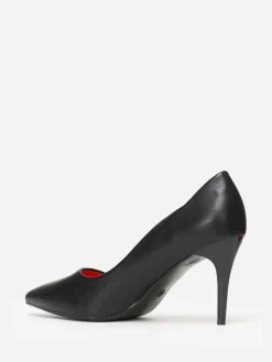 Discount La Modeuse Escarpins asymétriques à talon verni Noir