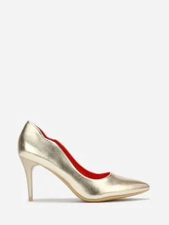 New La Modeuse Escarpins asymétriques à talon verni Doré