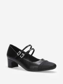 Hot La Modeuse Escarpins bi-matières à brides Noir