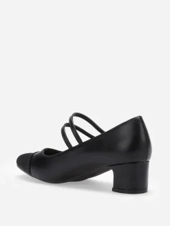 Hot La Modeuse Escarpins bi-matières à brides Noir