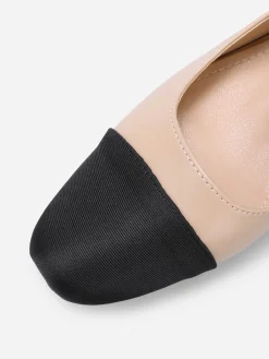 Best La Modeuse Escarpins bi-matières à brides Beige