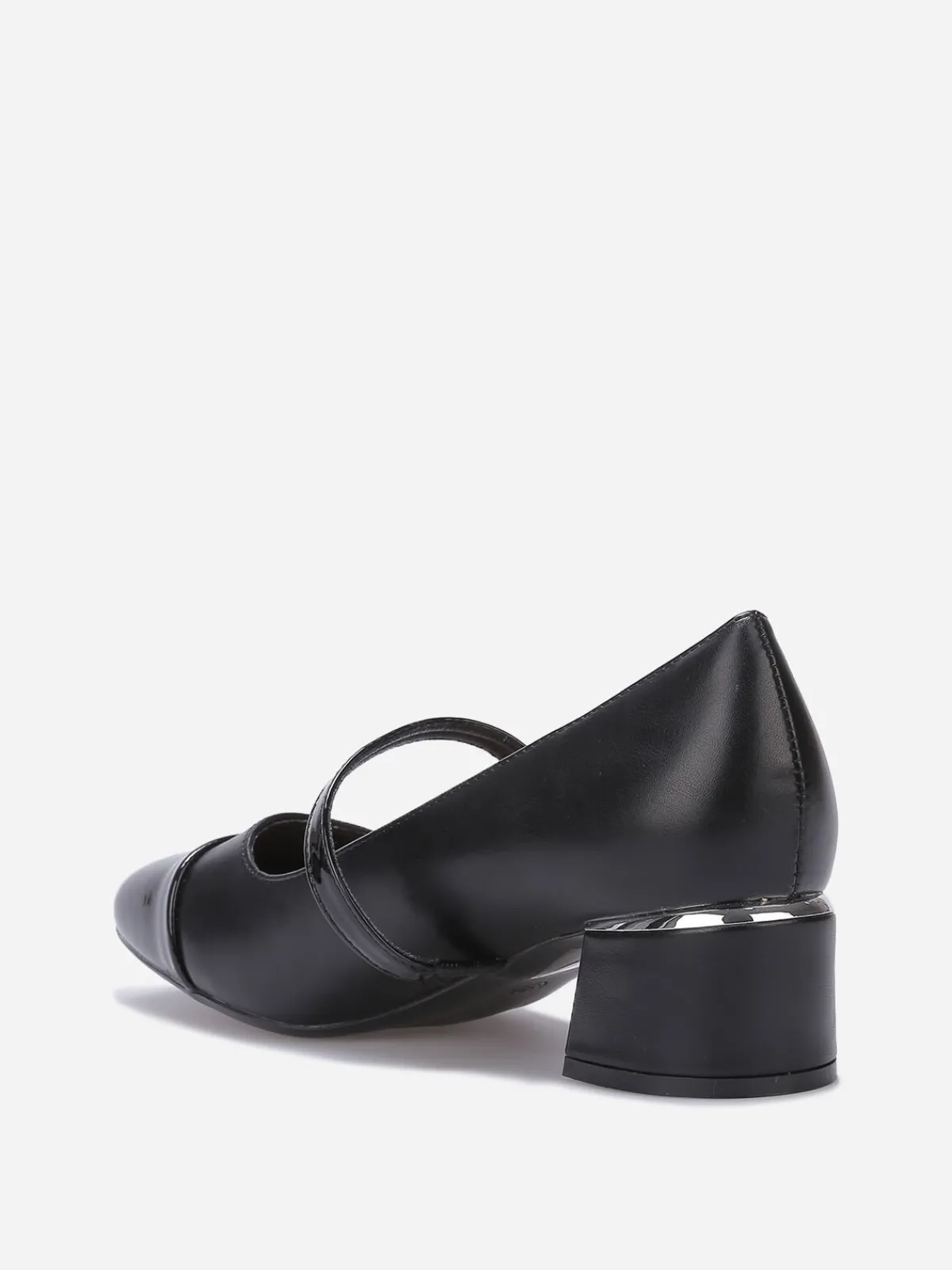 New La Modeuse Escarpins bi-matières à détail perle Noir