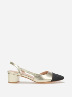 Clearance La Modeuse Escarpins bi-matières slingback Doré