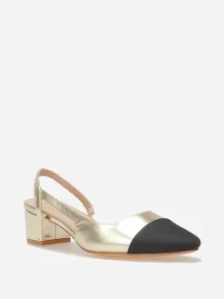 Clearance La Modeuse Escarpins bi-matières slingback Doré
