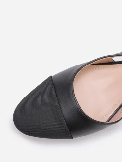 La Modeuse Escarpins bi-matières slingback Noir