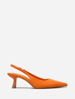 Sale La Modeuse Escarpins en simili à bride arrière Orange