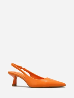 Sale La Modeuse Escarpins en simili à bride arrière Orange
