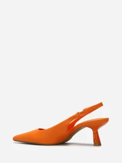 Sale La Modeuse Escarpins en simili à bride arrière Orange