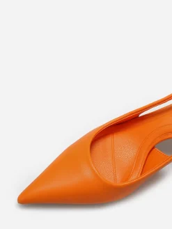Sale La Modeuse Escarpins en simili à bride arrière Orange