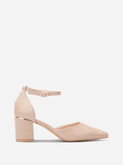 Clearance La Modeuse Escarpins en simili à bride Beige