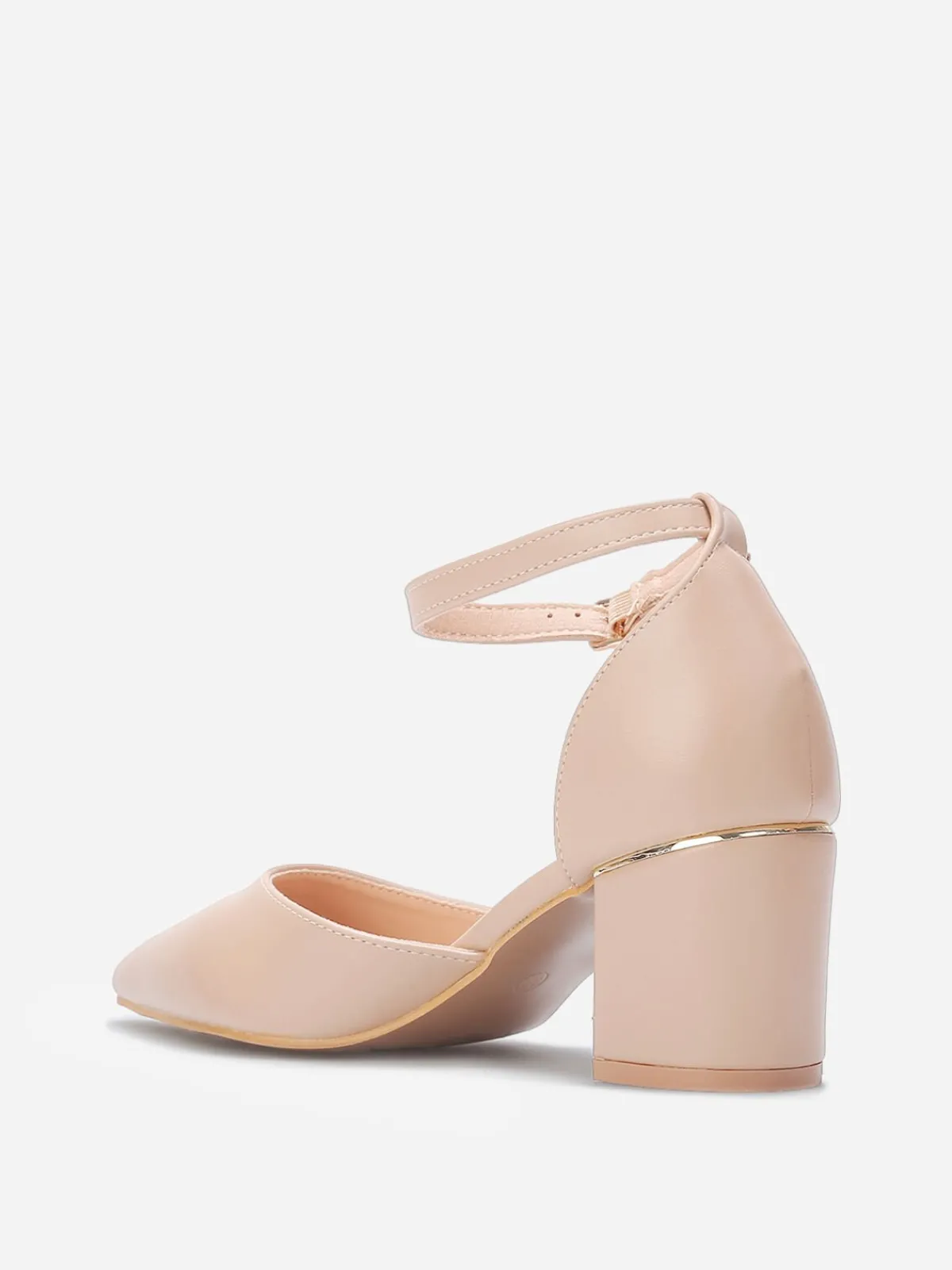 Clearance La Modeuse Escarpins en simili à bride Beige