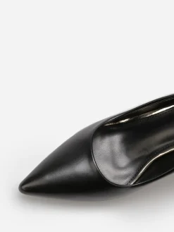 Online La Modeuse Escarpins en simili à talon bobine fin Noir