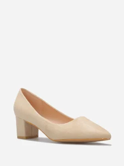 Online La Modeuse Escarpins en suédine à bout pointu Beige