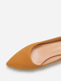 Outlet La Modeuse Escarpins en suédine à bout pointu Camel