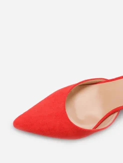 Best La Modeuse Escarpins en suédine à détails dorés Rouge