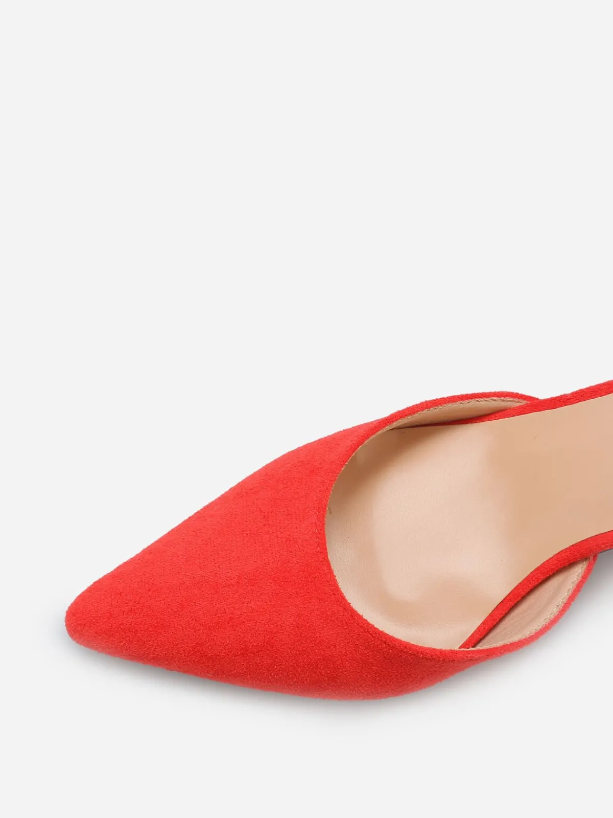 Best La Modeuse Escarpins en suédine à détails dorés Rouge
