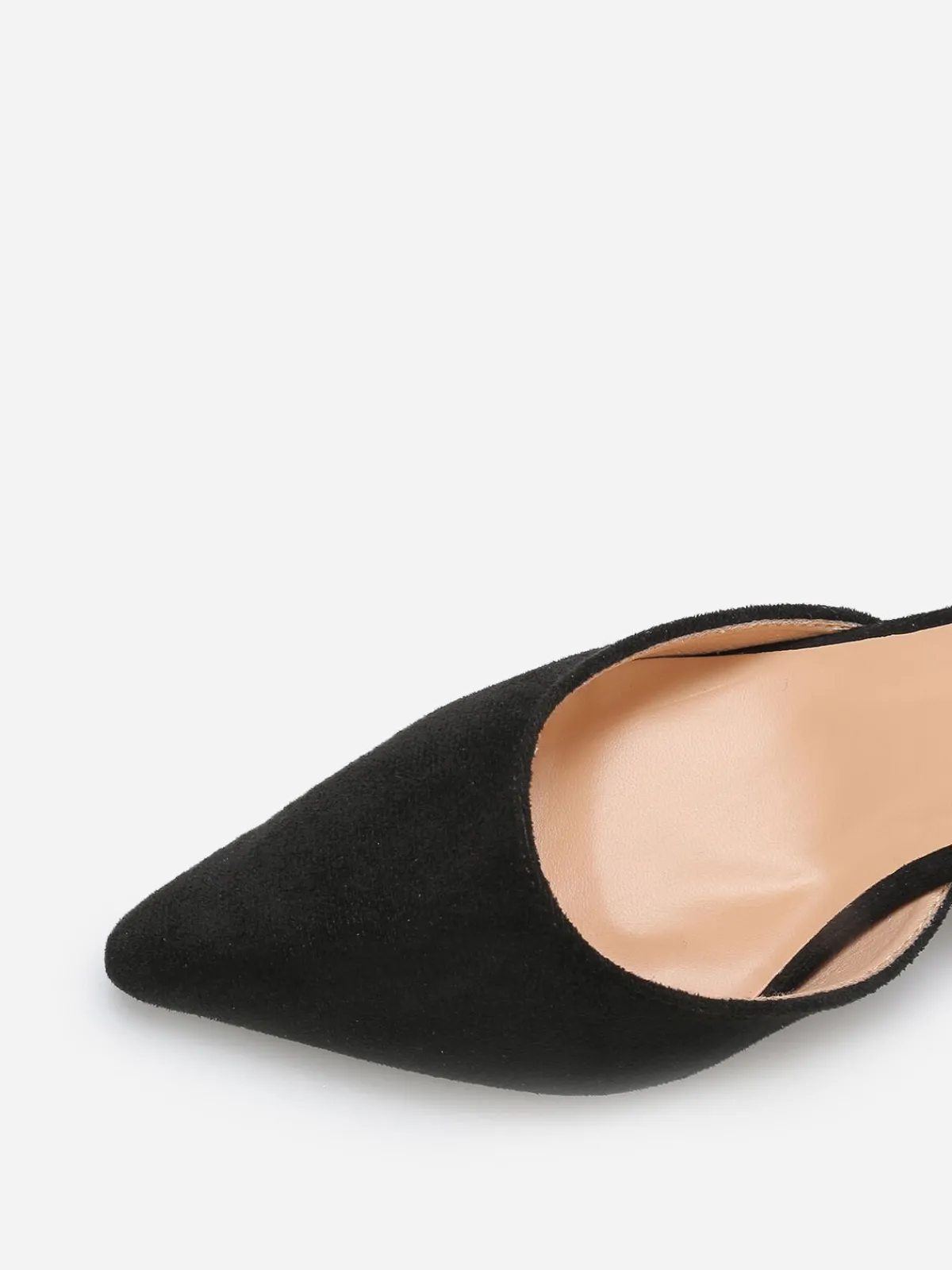 Clearance La Modeuse Escarpins en suédine à détails dorés Noir