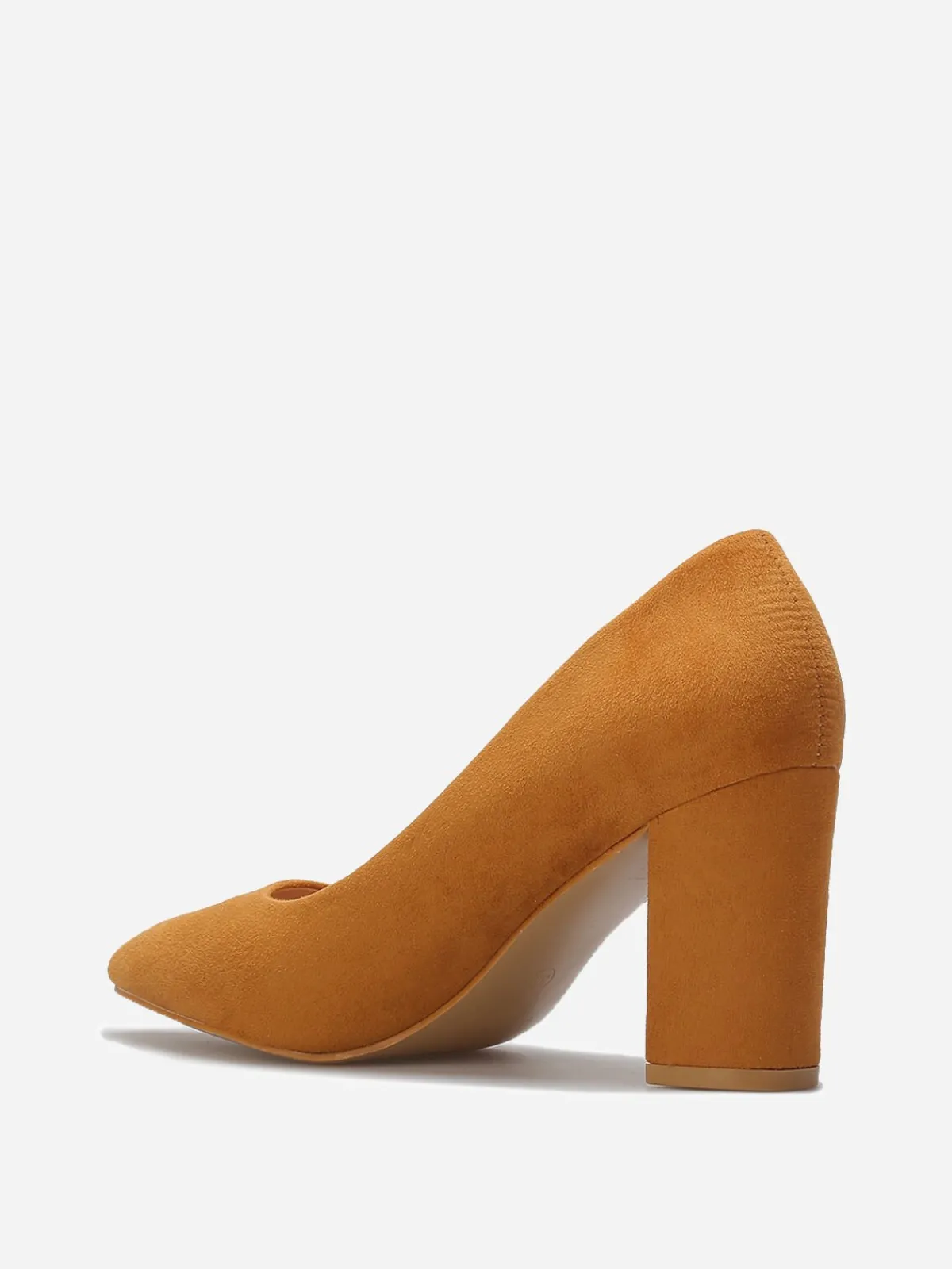 Outlet La Modeuse Escarpins en suédine et talon carré Camel