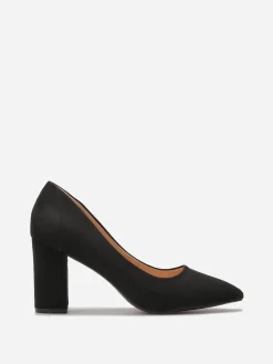 Best La Modeuse Escarpins en suédine et talon carré Noir