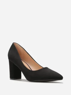 Best La Modeuse Escarpins en suédine et talon carré Noir