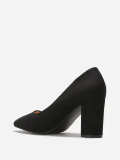 Best La Modeuse Escarpins en suédine et talon carré Noir