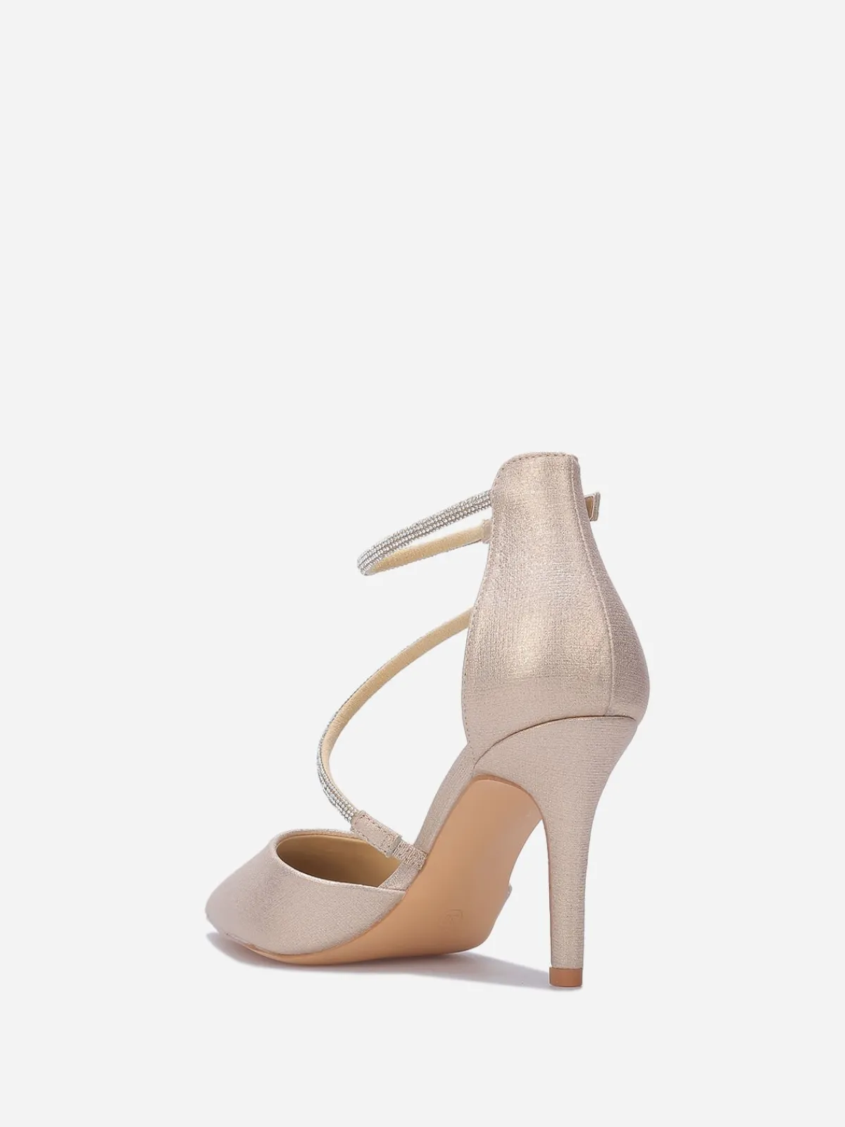 Outlet La Modeuse Escarpins métallisés à brides strassées Dorérose