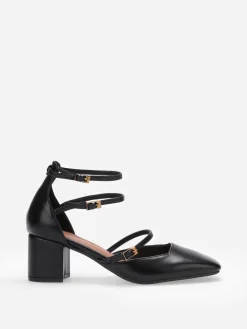 Online La Modeuse Escarpins multibrides à bout carré Noir