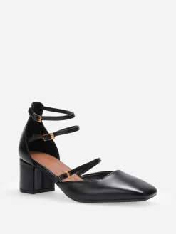 Online La Modeuse Escarpins multibrides à bout carré Noir